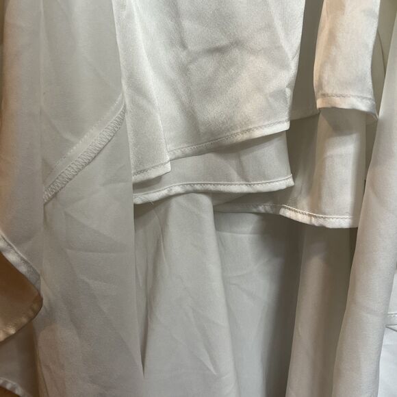 Show Me Your Mumu Reese Ruffle Midi Dress White Chiffon Size Large - Picture 10 of 10